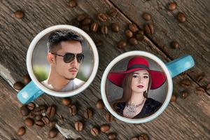 Coffee Cup Dual Photo Frame Affiche