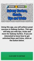 Cheats for Subway Surfers Cartaz