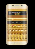 3D Gold Keyboard theme 2018 اسکرین شاٹ 2