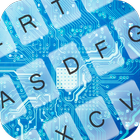 Blue Circuit Keyboard Theme ikon