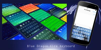 Blue Dragon Fire Keyboard Affiche