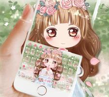 Cuteness Girl Theme with Pink Rose screenshot 2