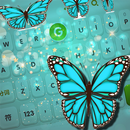 Turquoise Diamond Butterfly Keyboard Theme APK
