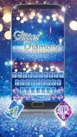 Blue Diamond Glitter Keyboard Affiche