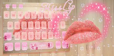 Glitter sexy Kuss Lippe Theme für Tastatur kiss