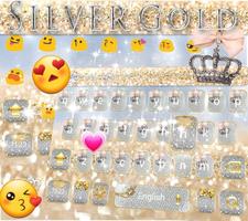 Silver Gold Keyboard theme syot layar 1