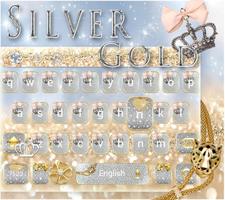 Silver Gold Keyboard theme syot layar 2