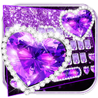 Violet diamant briller clavier icône