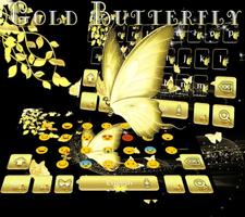 Gold butterfly Keyboard Theme golden dream اسکرین شاٹ 1