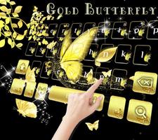 Gold butterfly Keyboard Theme golden dream اسکرین شاٹ 2