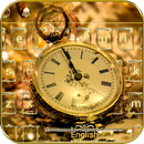 Oro Teclado tema Oro reloj APK