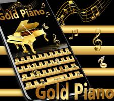 Gold Keyboard theme Gold Piano Tiles & eighth note screenshot 1