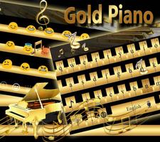Gold Keyboard theme Gold Piano Tiles & eighth note screenshot 2
