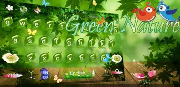 Зеленая природа Клавиатура Тема зеленый лист