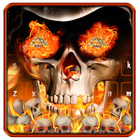 Icona Fuoco cranio tastiera tema Hell Skull del fuoco