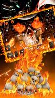 Angry skull Keyboard Theme Fire Skull पोस्टर