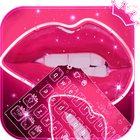 霓虹紅唇Kiss鍵盤主題 +免費表情鍵盤 圖標