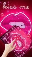 霓虹紅唇Kiss鍵盤主題 +免費表情鍵盤 截圖 3