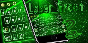 Зеленая лазерная клавиатура Тема неоновые огни