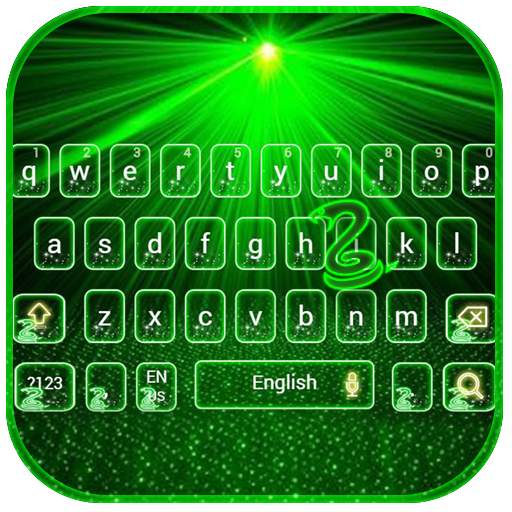 Laser Verde Teclado Tema luz neon