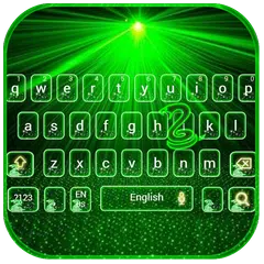 Зеленая лазерная клавиатура Тема неоновые огни