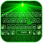 Láser verde teclado Tema luz de neón icono