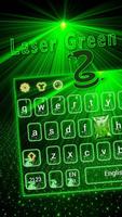 Láser verde teclado Tema luz de neón Poster