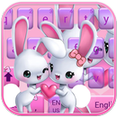 APK Cute bunny Keyboard Theme rabbit love