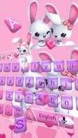 Şirin tavşan Klavye Tema tavşan aşk love rabbit Ekran Görüntüsü 3