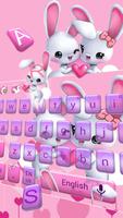 귀여운 토끼 키보드 테마 토끼 사랑 핑크 토끼의 벽지 및 귀엽다 사랑 토끼 키보드 귀여운 스크린샷 3