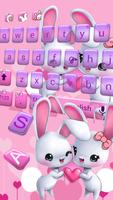 Şirin tavşan Klavye Tema tavşan aşk love rabbit Ekran Görüntüsü 2