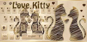 寵物貓咪愛心鍵盤主題 條紋貓星人主題