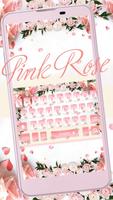 Poster Pink Rose tastiera a tema rosa fiori