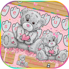 Icona Teddy Bear Tastiera Tema Carino Orso in amore