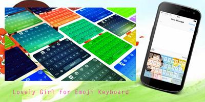 Lovely Girl for Emoji Keyboard Affiche