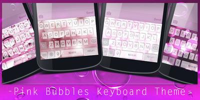 Pink Bubbles Keyboard Theme Affiche