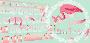 Pink flamingo Keyboard Theme