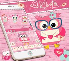 Love owl Keyboard Theme capture d'écran 3
