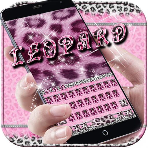 無料ピンクヒョウのキーボードヒョウプリントキーボード