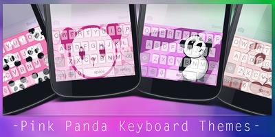 Pink Panda Keyboard Themes Affiche