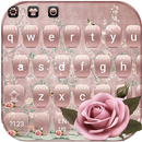 APK Rose Gold Theme for Keyboard Pink Gold Flower
