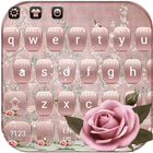 Rose Gold Theme for Keyboard Pink Gold Flower ikon
