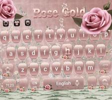 Rose Gold Theme for Keyboard Pink Gold Flower syot layar 1