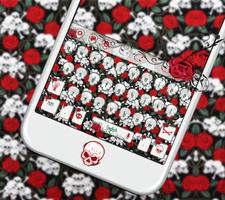 RED ROSE SKULL Live Wallpaper Theme الملصق