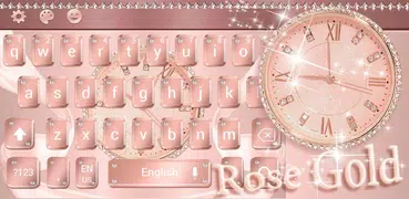 Diamond Rose Gold Watch Theme para teclado