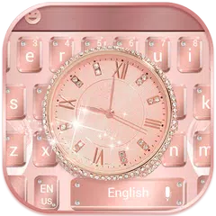 Diamond Rose Gold Watch Theme para teclado