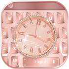 Diamond Rose Gold Watch Theme for Keyboard ikon