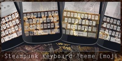 Steampunk Keyboard Theme Emoji Affiche