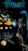 Hayalet Klavye Tema kafatası hayalet ve duman Ekran Görüntüsü 1