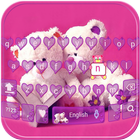 Pink Teddy Keyboard Theme آئیکن